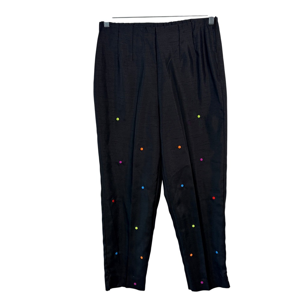 Sag Harbor Dress Polka Dot Pants 10 Black Excellent